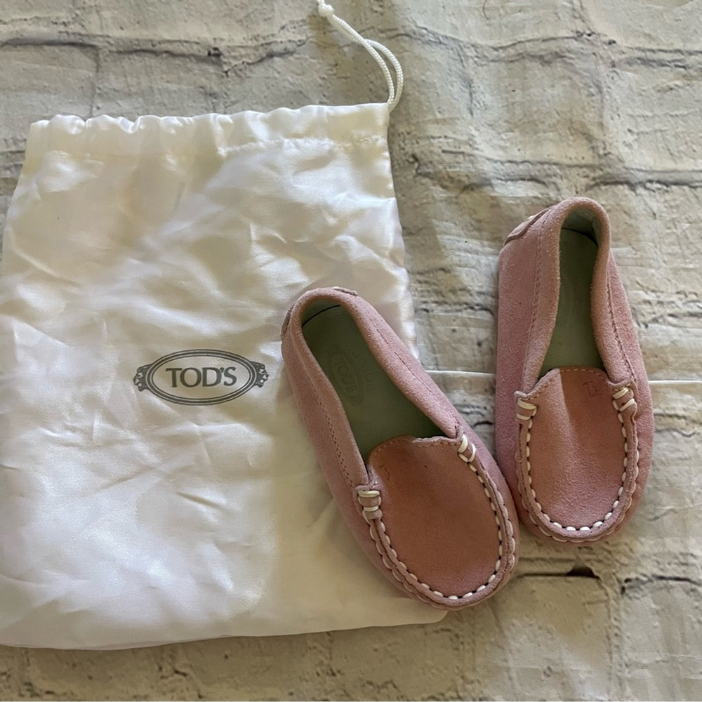 Baby Tod's Junior Pink Suede Loafers